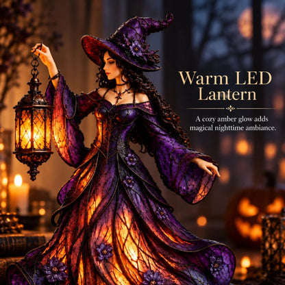 🔥2026 Hot Sale 🧙‍♀️ Gotische Halloween-Hexenfigur mit LED-Laterne🎁