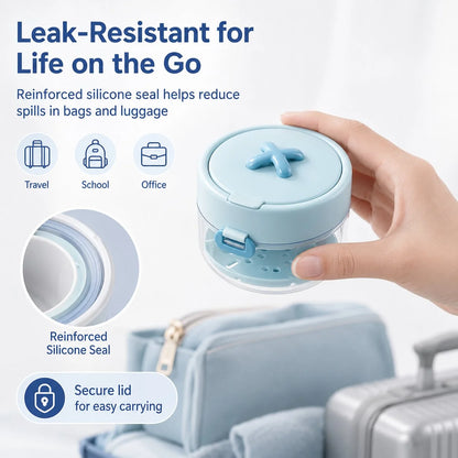 🦷✨3-in-1 Retainer Cleaning & Storage Case – Portable Leak-Resistant Soak Box with Drain Tray, Mirror & Cleaning Brush