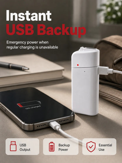 Emergency Phone Charger – 🔋🔋 AA Battery Powered USB Backup with LED Flashlight