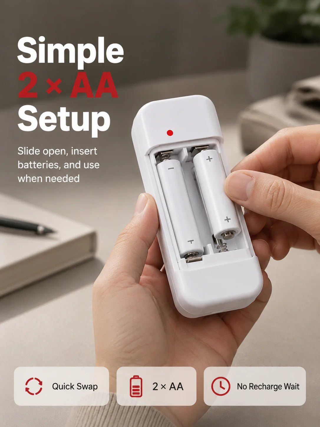 Emergency Phone Charger – 🔋🔋 AA Battery Powered USB Backup with LED Flashlight