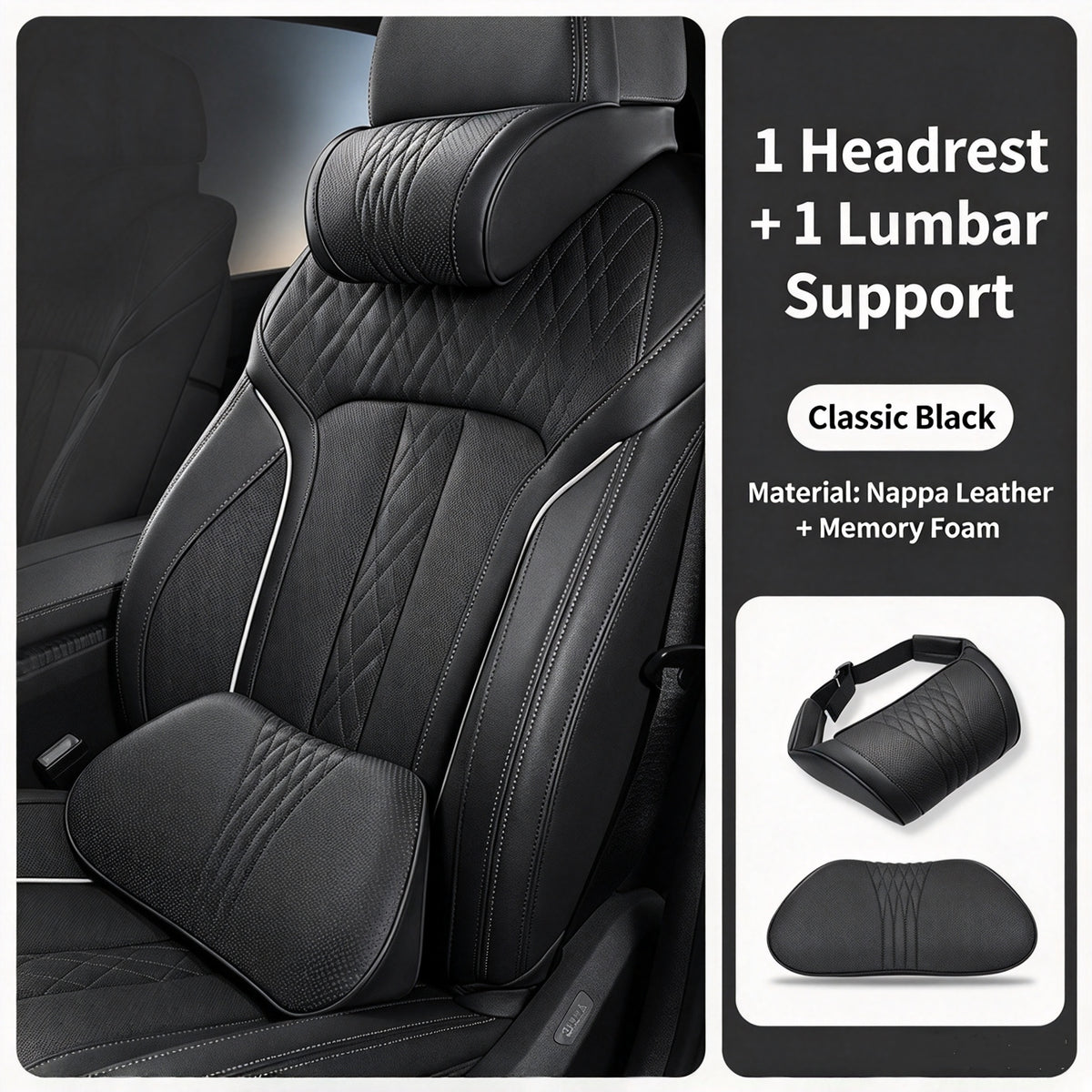 🚗💤 Relieve Driving Fatigue! Universal Memory Foam Car Headrest Neck Pillow, Ergonomic Support Auto Neck Cushion for Long Road Trips