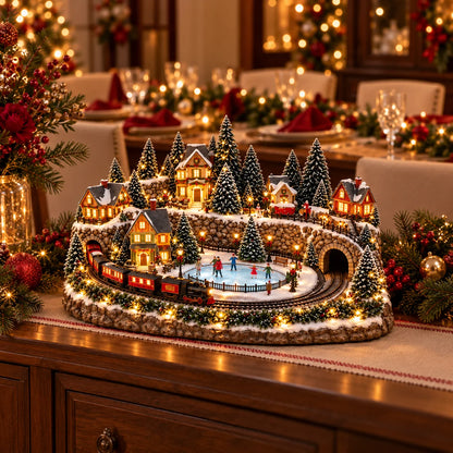 🚂 Festive Holiday Train Scene – Animated Ice Rink & Magical Christmas Charm 🎁