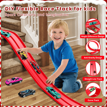 🎄🎁 2025 Christmas Surprise Gift: DIY Hot Wheels Racetrack Racing Toy 🚗✨
