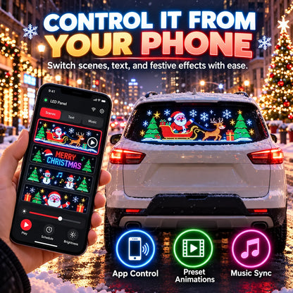 🎅🚘 Christmas Rear Window LED Screen — Festive Designs at Your Fingertips