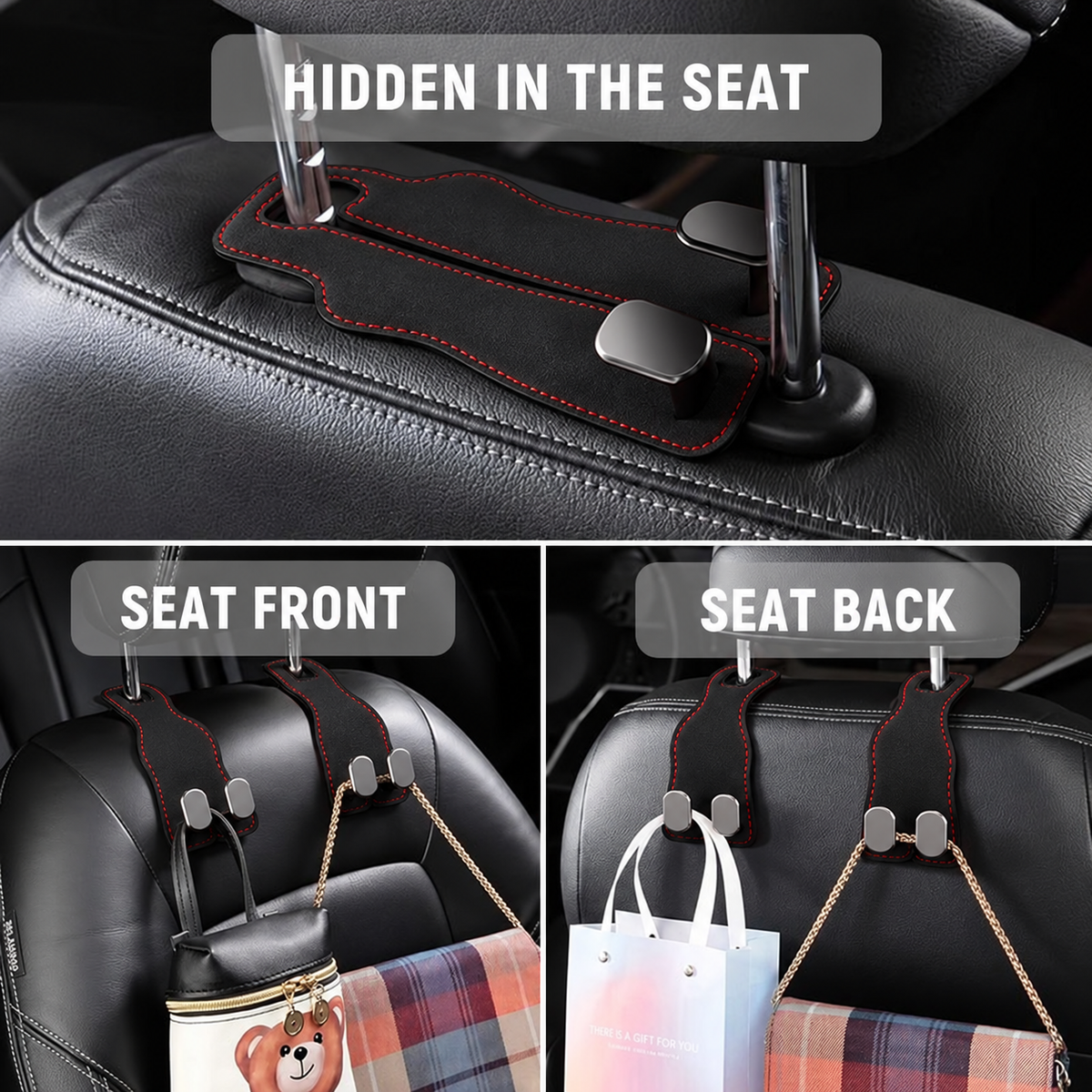Premium Suede Seat Hooks – Elegant & Practical Car Accessory