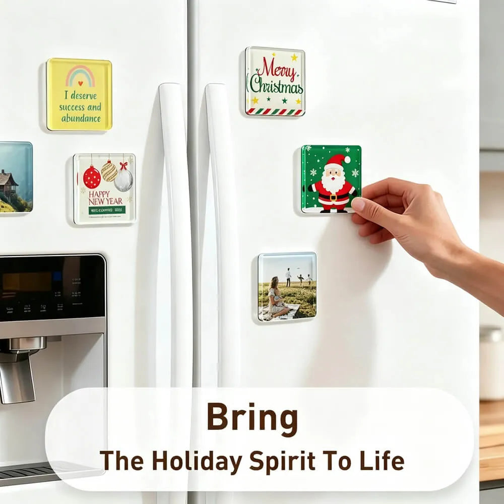Acrylic DIY Square Fridge Magnets - Photo Frames for Crafts, Kitchen, Home Decor Use