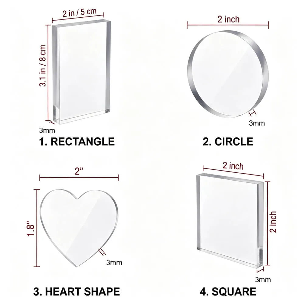 Acrylic DIY Square Fridge Magnets - Photo Frames for Crafts, Kitchen, Home Decor Use
