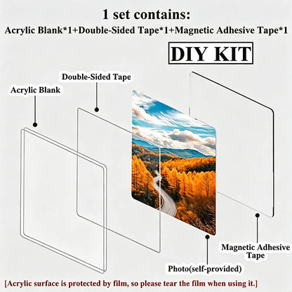 Acrylic DIY Square Fridge Magnets - Photo Frames for Crafts, Kitchen, Home Decor Use