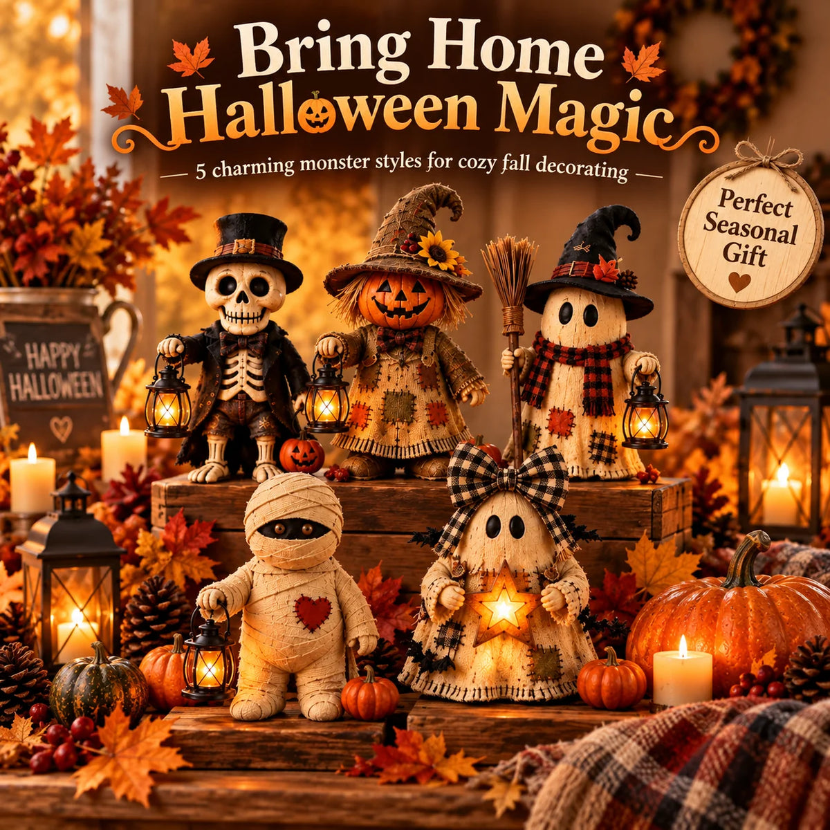 🎃✨ Halloween Monster Lanterns — 5 Spooky-Cute Styles
