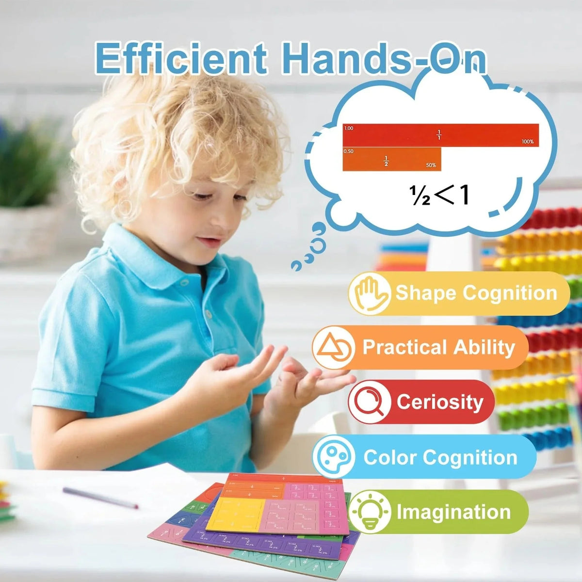 🧠Magnet Montessori Fraction Puzzle✨