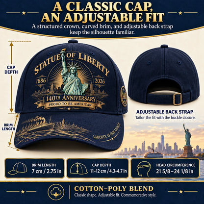 🗽 Statue Of Liberty 140th Anniversary 1886–2026 Commemorative Cap