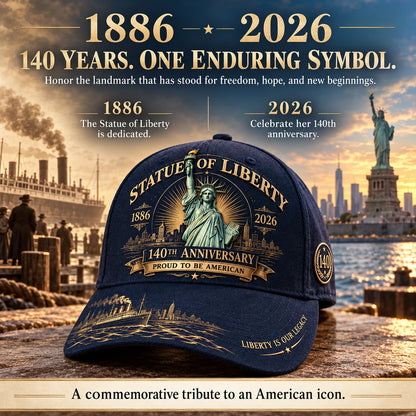 🗽 Statue Of Liberty 140th Anniversary 1886–2026 Commemorative Cap