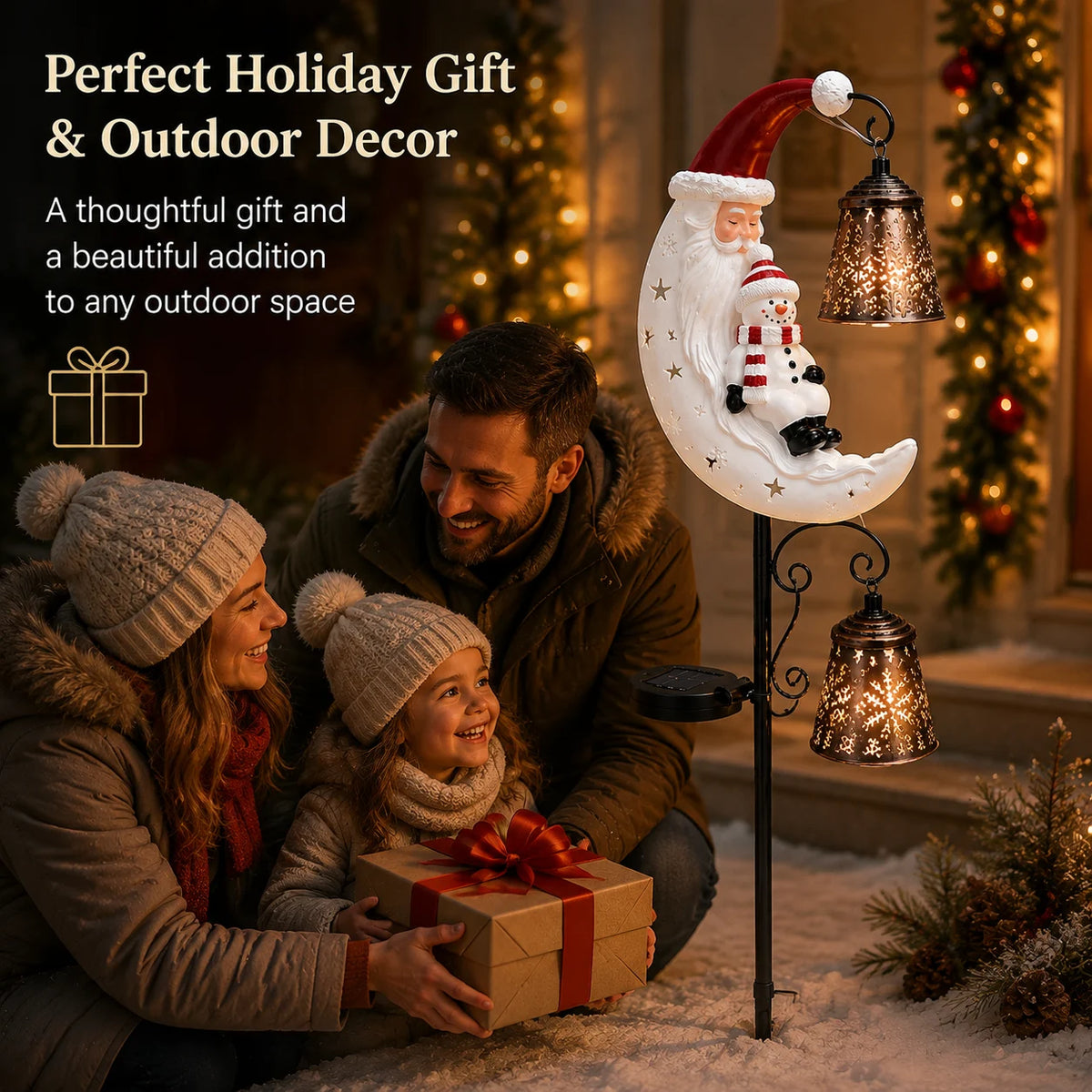 🔥Last Day 69% OFF🔔 Christmas Moon Solar Stake Light