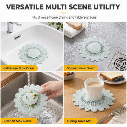 Anti-Odor Bathroom Drain Silicone Sunflower Cover Anti-Backflow