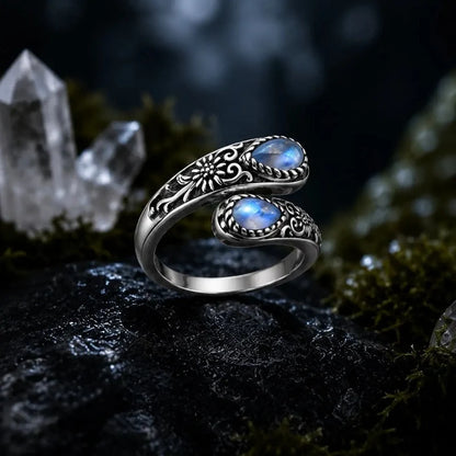 💍 Luminous Moonstone Adjustable Ring ✨