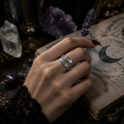 💍 Luminous Moonstone Adjustable Ring ✨
