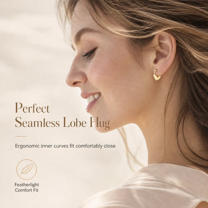 💕 ✨ Small Heart Hoop Earrings – Smooth finish & French minimalist style ✨