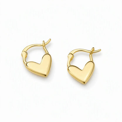 💕 ✨ Small Heart Hoop Earrings – Smooth finish & French minimalist style ✨