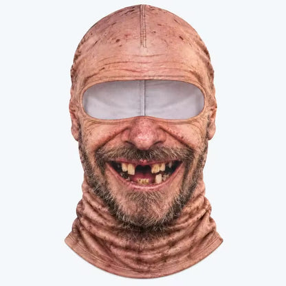🎿 Realistic Face Balaclava – Funny Ski & Snowboard Mask for Cold Weather Adventures