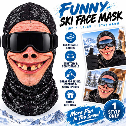 🎿 Realistic Face Balaclava – Funny Ski & Snowboard Mask for Cold Weather Adventures