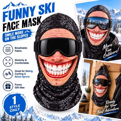 🎿 Realistic Face Balaclava – Funny Ski & Snowboard Mask for Cold Weather Adventures