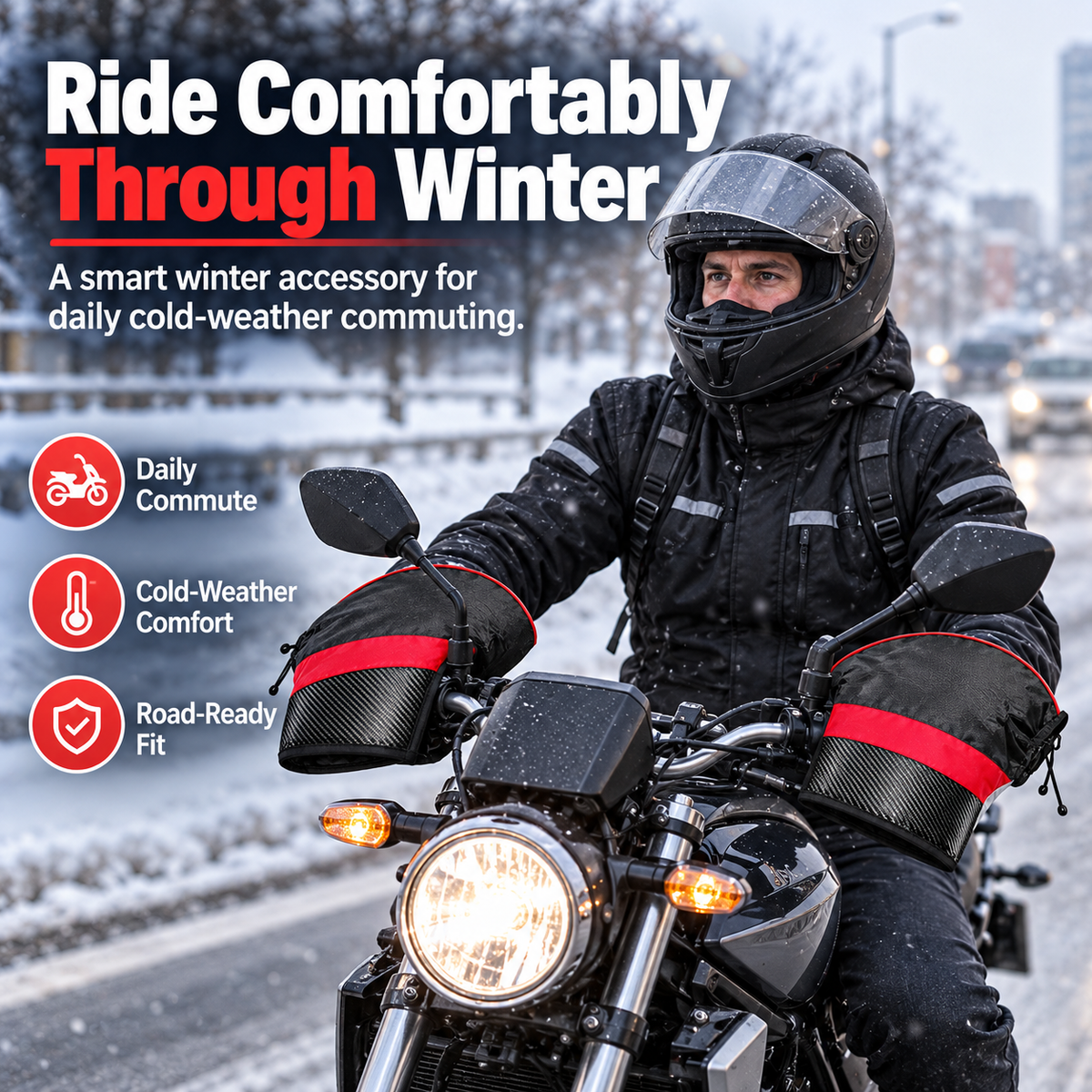 ❄️ Winter Windproof Motorcycle Bar Muffs – Keep Your Hands Warm on Every Ride
