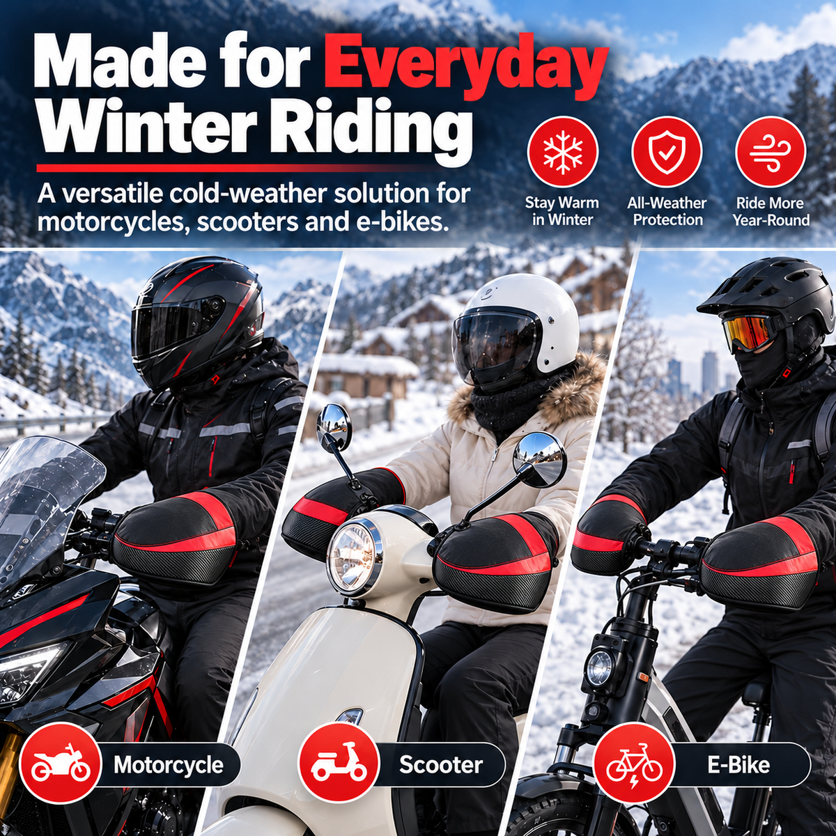 ❄️ Winter Windproof Motorcycle Bar Muffs – Keep Your Hands Warm on Every Ride