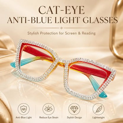 👓Fashion Modern Look Trending Eyeglasses Cat-Eye Anti-Blue Light Reading Glasses💎