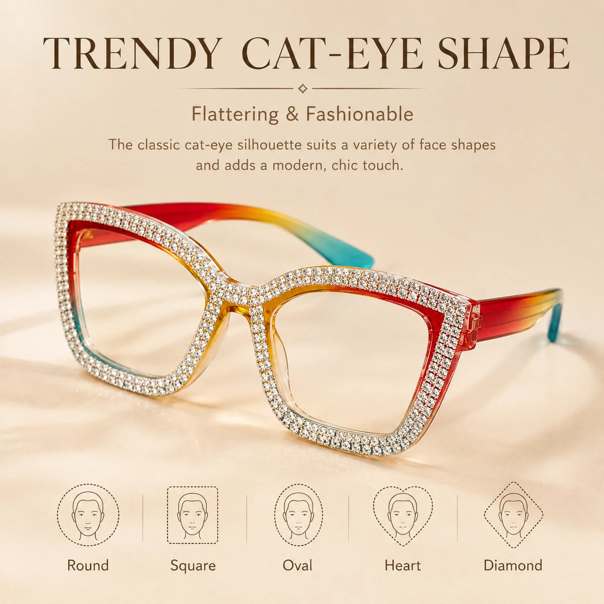 👓Fashion Modern Look Trending Eyeglasses Cat-Eye Anti-Blue Light Reading Glasses💎