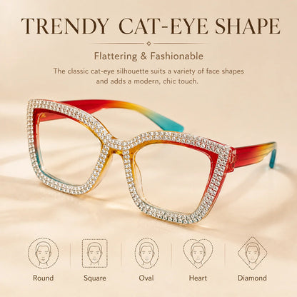 👓Fashion Modern Look Trending Eyeglasses Cat-Eye Anti-Blue Light Reading Glasses💎
