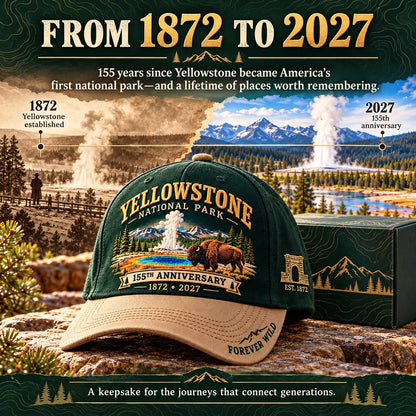 🦬Yellowstone National Park 155th Anniversary 1872-2027 Commemorative Cap