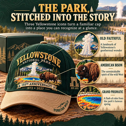 🦬Yellowstone National Park 155th Anniversary 1872-2027 Commemorative Cap