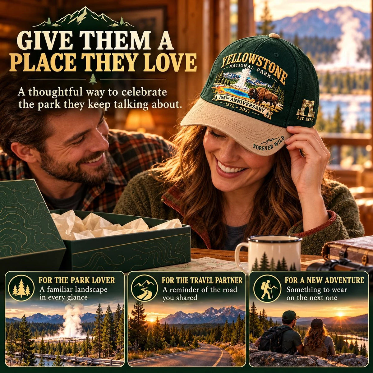 🦬Yellowstone National Park 155th Anniversary 1872-2027 Commemorative Cap