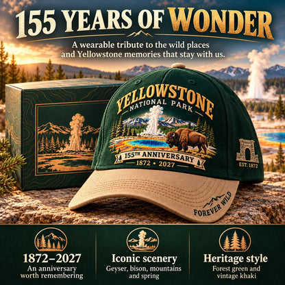 🦬Yellowstone National Park 155th Anniversary 1872-2027 Commemorative Cap