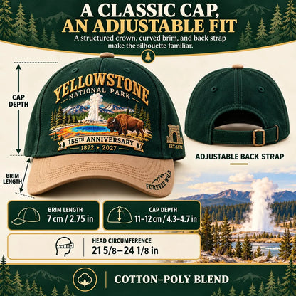🦬Yellowstone National Park 155th Anniversary 1872-2027 Commemorative Cap