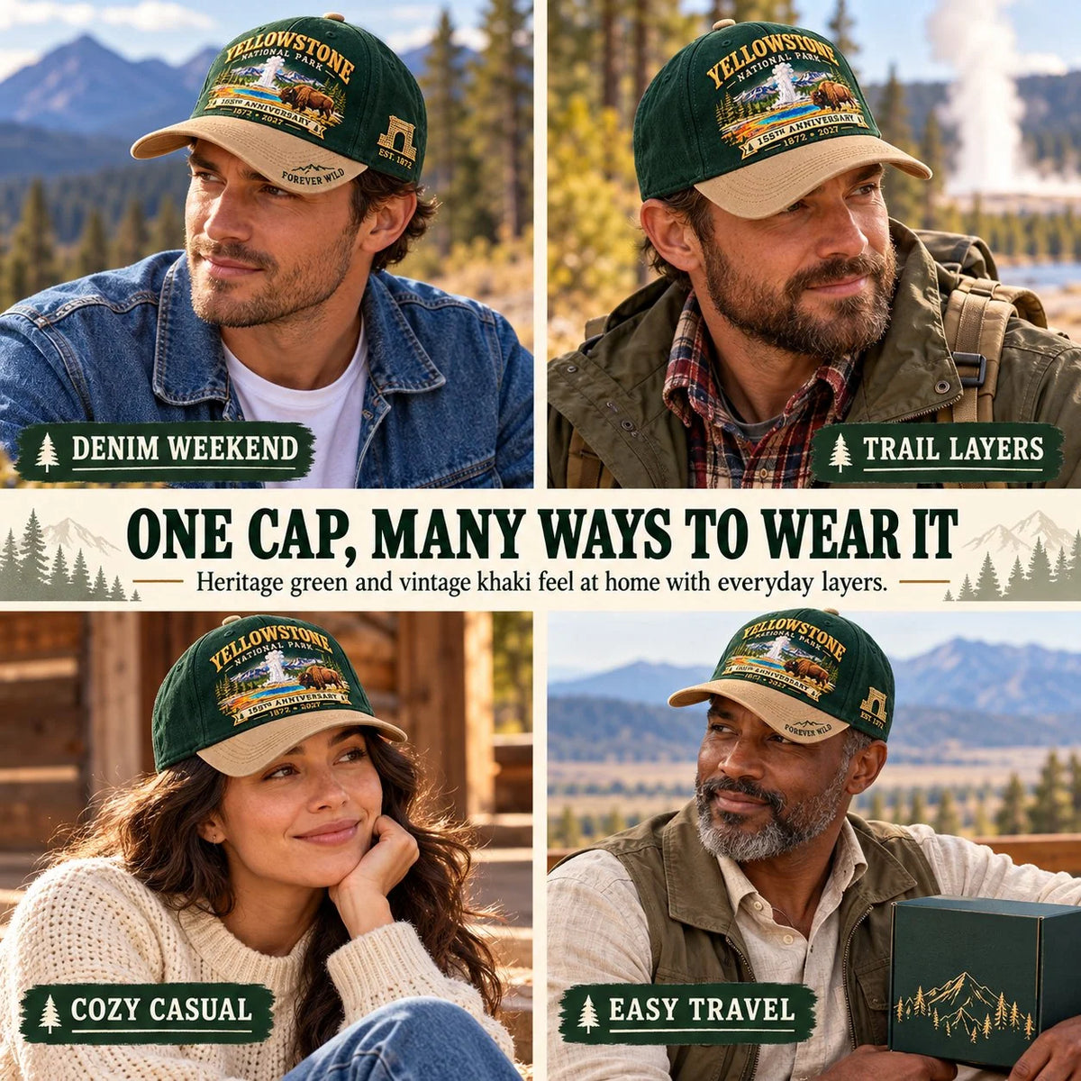 🦬Yellowstone National Park 155th Anniversary 1872-2027 Commemorative Cap