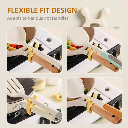 Multifunction Silicone Pot Handle Spatula Rack