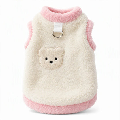 📢📢 50% OFF🐶Cozy Winter Pet Vest – Soft Plush with Adorable Bear Embroidery