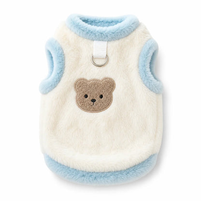 📢📢 50% OFF🐶Cozy Winter Pet Vest – Soft Plush with Adorable Bear Embroidery