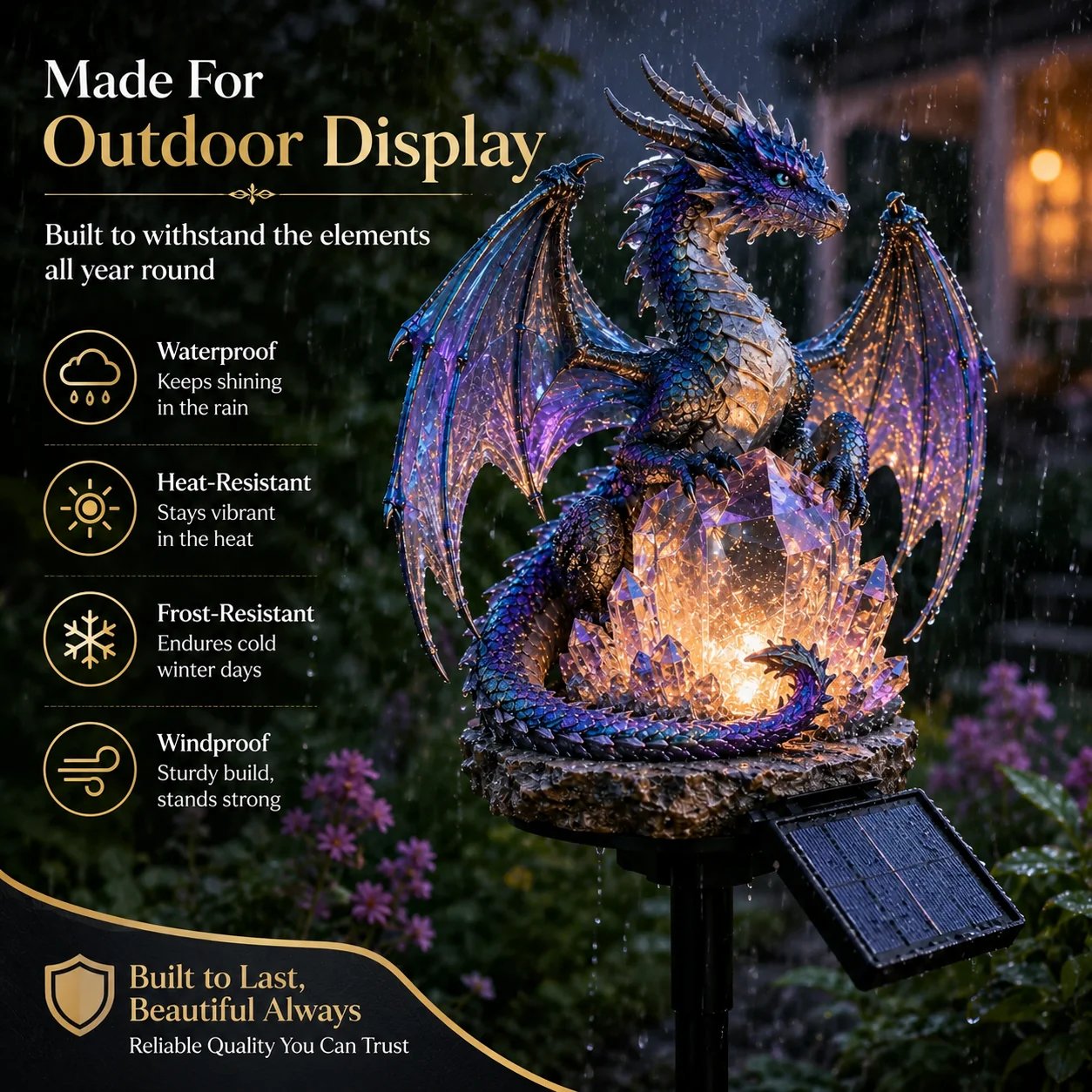 🔥HOT SALE🔥Amethyst Crystal Dragon🐉Solar Dragon Crystal Garden Light