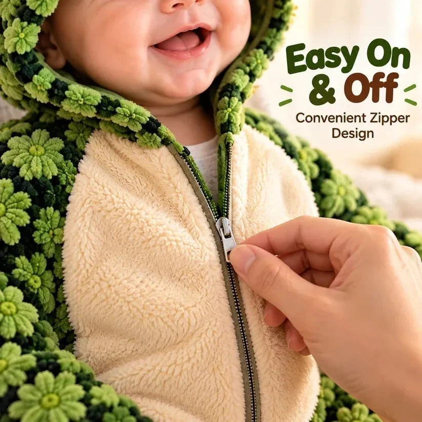 🐢 Ultra-Soft Baby Turtle Onesie – Cozy & Warm, Skin-Friendly Plush, Easy-Zip Diaper Changes & Adorable 3D Shell Design