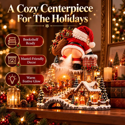 🎅 Santa’s Cheeky Christmas Village – Lighted Aroma Diffuser with Funny Santa Mist & Magical Holiday Glow