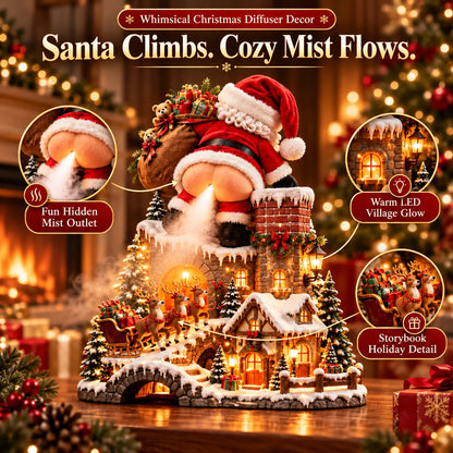 🎅 Santa’s Cheeky Christmas Village – Lighted Aroma Diffuser with Funny Santa Mist & Magical Holiday Glow