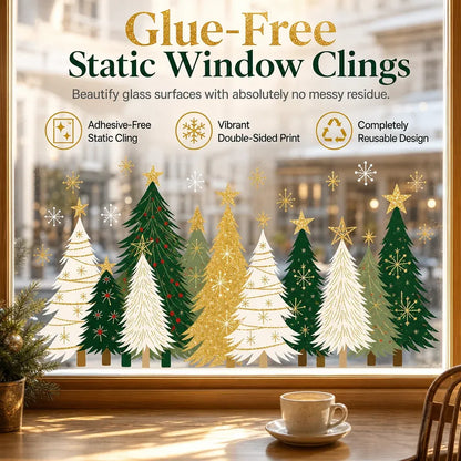 3-Piece Christmas Window Cling Decals Set