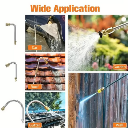 🧹Stainless Steel Power Washer Wand, Angled Extension Lance for Roof Gutter Car Cleaning 💦