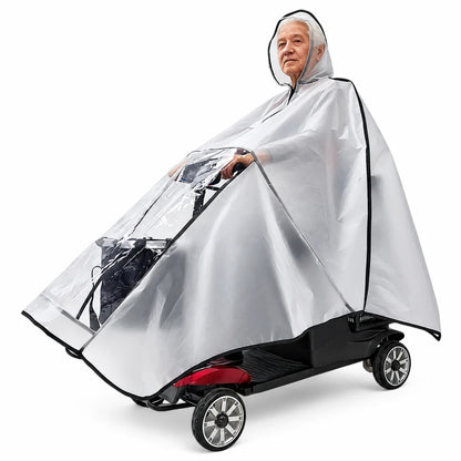 🔥Hot Sale☔Thickened Extra Large Waterproof PVC Cover and Poncho for Senior Mobility Scooters and Four Wheel Electric Vehicles