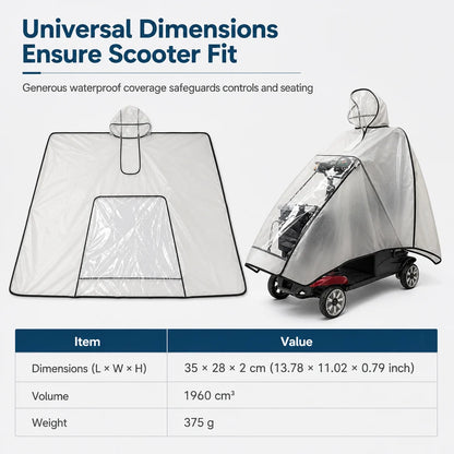 🔥Hot Sale☔Thickened Extra Large Waterproof PVC Cover and Poncho for Senior Mobility Scooters and Four Wheel Electric Vehicles