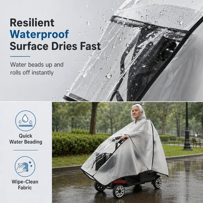 🔥Hot Sale☔Thickened Extra Large Waterproof PVC Cover and Poncho for Senior Mobility Scooters and Four Wheel Electric Vehicles