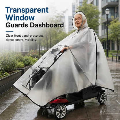 🔥Hot Sale☔Thickened Extra Large Waterproof PVC Cover and Poncho for Senior Mobility Scooters and Four Wheel Electric Vehicles