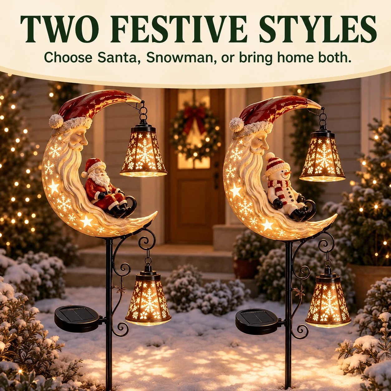 🎅Christmas Early Discount 49% Off 🌙Santa’s Moonlight Lantern Solar Garden Stake⛄